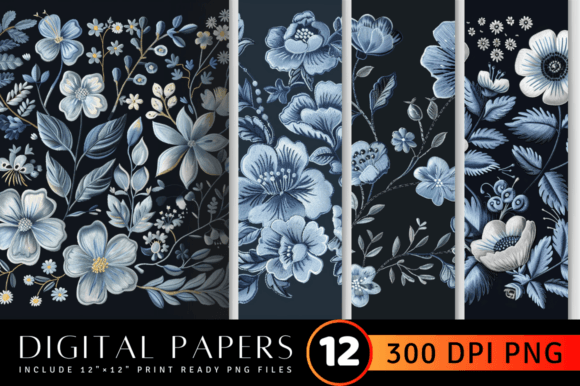 Dusty Blue Floral Embroidery Digital Pap Review