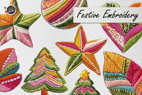 Festive Embroidery Clipart
