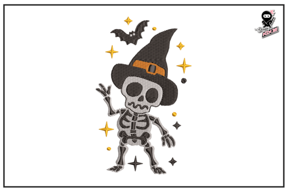 Funny Halloween Skeleton Embroidery Review