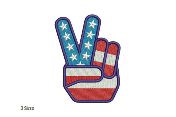 Peace Sign Patriotic Embroidery Design Review